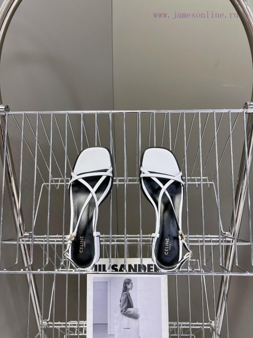 Celine's Spring/Summer Retro Triumphal Arch Fashionable Coarse Heels Sandals, Paired with So9pgzn02r - Image 16