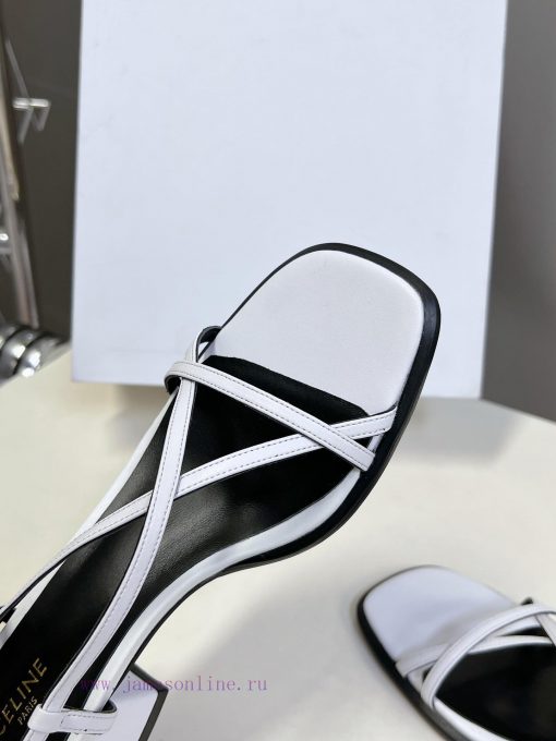 Celine's Spring/Summer Retro Triumphal Arch Fashionable Coarse Heels Sandals, Paired with So9pgzn02r - Image 17