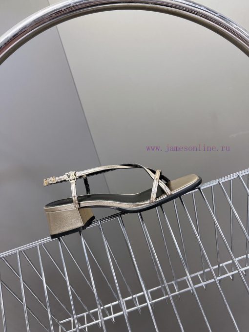 Celine's Spring/Summer Retro Triumphal Arch Fashionable Coarse Heels Sandals, Paired with Sodoluqo82 - Image 15
