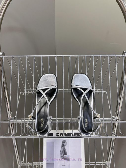 Celine's Spring/Summer Retro Triumphal Arch Fashionable Coarse Heels Sandals, Paired with Soz2zrumph - Image 16