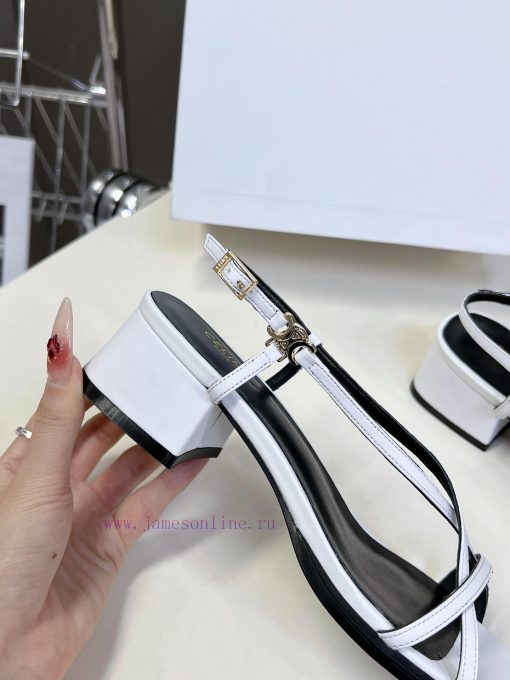 Celine's Spring/Summer Retro Triumphal Arch Fashionable Coarse Heels Sandals, Paired with So9pgzn02r - Image 19