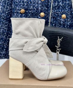 New autumn and winter products from niche brand Lemaire 24SRetro bow thick heel bootsMinimalckk9ek7z