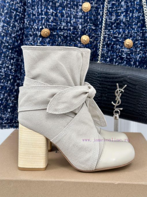 New autumn and winter products from niche brand Lemaire 24SRetro bow thick heel bootsMinimalckk9ek7z