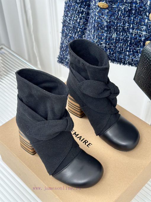 New autumn and winter products from niche brand Lemaire 24SRetro bow thick heel bootsMinimal663uda6e - Image 5