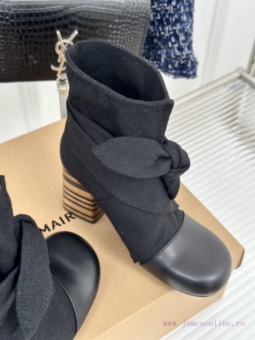 New autumn and winter products from niche brand Lemaire 24SRetro bow thick heel bootsMinimal663uda6e - Image 6