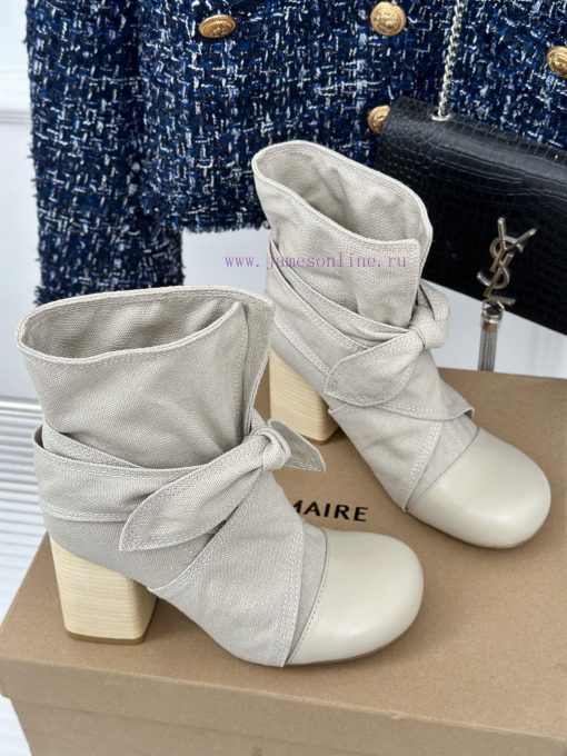 New autumn and winter products from niche brand Lemaire 24SRetro bow thick heel bootsMinimalckk9ek7z - Image 4