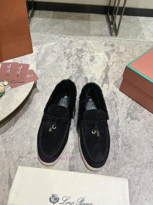 Female male 10Loro Pian * Classic Popular LP Top British Tassel Flat Hairy loafers Upgraded 151r9viq - Image 2