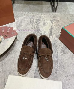 Female male 10Loro Pian * Classic Popular LP Top British Tassel Flat Hairy loafers Upgraded vuuk3i8m