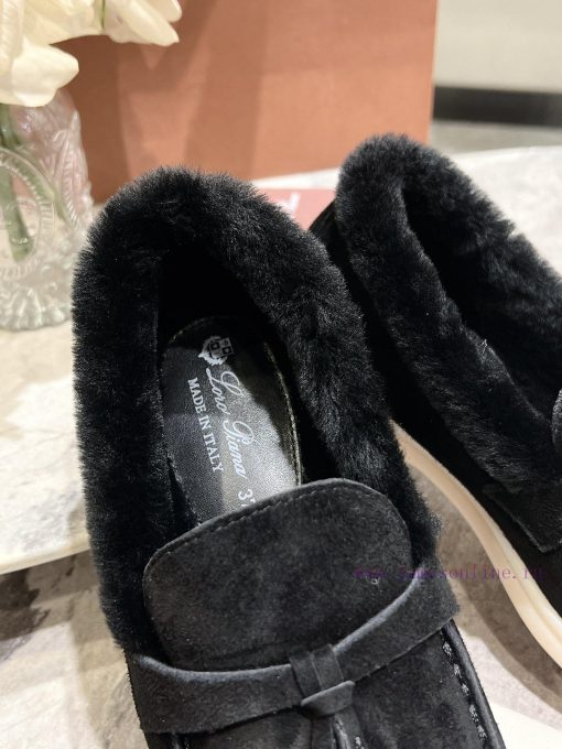 Female male 10Loro Pian * Classic Popular LP Top British Tassel Flat Hairy loafers Upgraded 151r9viq - Image 9