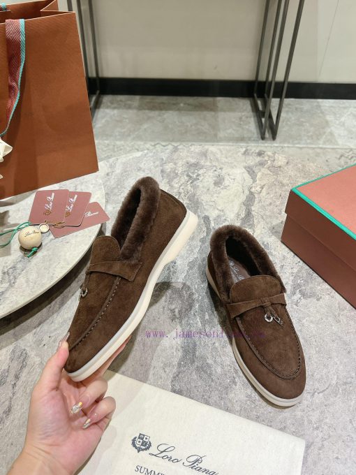 Female male 10Loro Pian * Classic Popular LP Top British Tassel Flat Hairy loafers Upgraded vuuk3i8m - Image 4