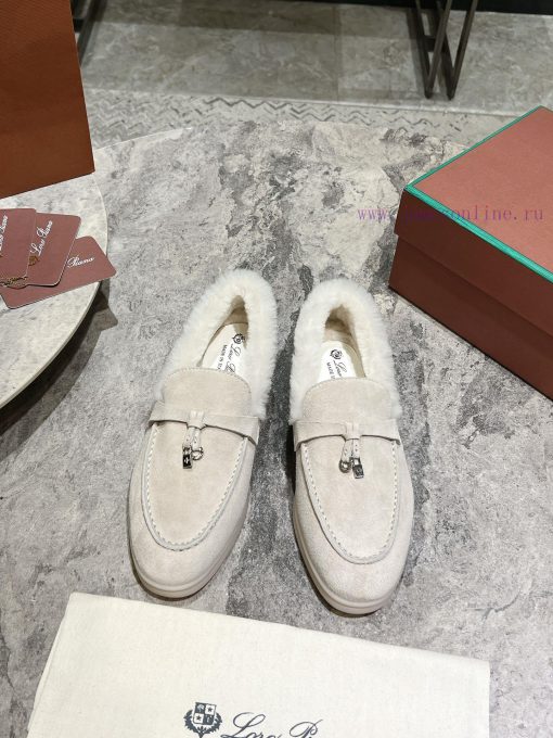 Female male 10Loro Pian * Classic Popular LP Top British Tassel Flat Hairy loafers Upgraded y2f6ccjt - Image 2
