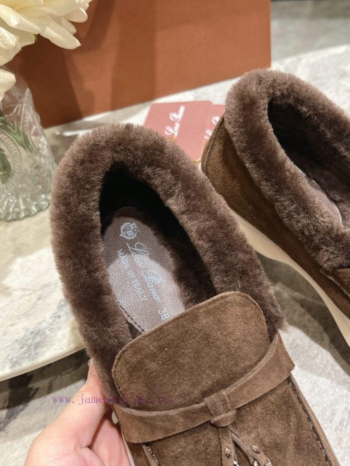 Female male 10Loro Pian * Classic Popular LP Top British Tassel Flat Hairy loafers Upgraded vuuk3i8m - Image 8