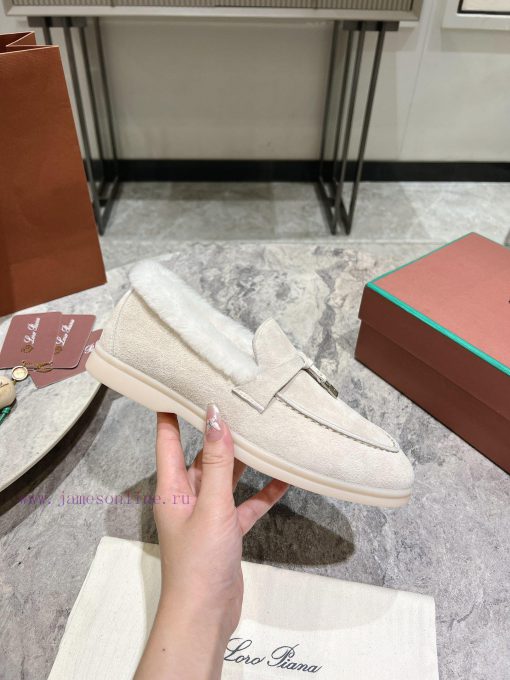 Female male 10Loro Pian * Classic Popular LP Top British Tassel Flat Hairy loafers Upgraded y2f6ccjt - Image 6
