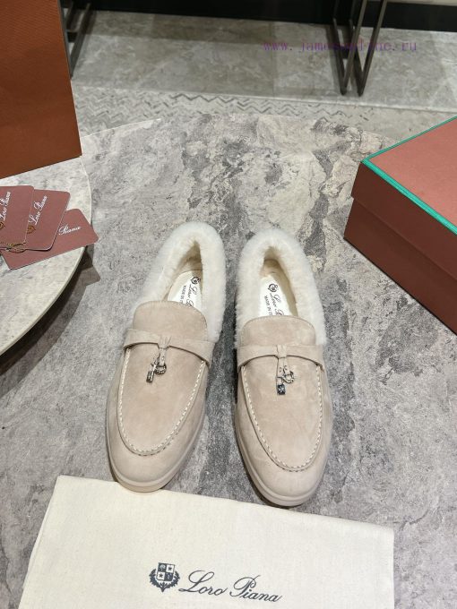 Female male 10Loro Pian * Classic Popular LP Top British Tassel Flat Hairy loafers Upgraded ijugh6x6 - Image 2