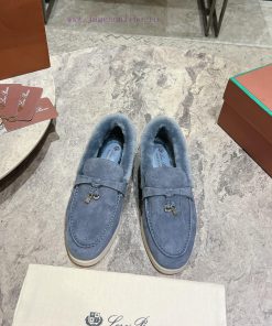 Female male 10Loro Pian * Classic Popular LP Top British Tassel Flat Hairy loafers Upgraded s6tbqyco