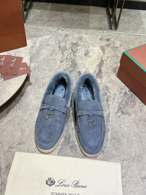 Female male 10Loro Pian * Classic Popular LP Top British Tassel Flat Hairy loafers Upgraded s6tbqyco