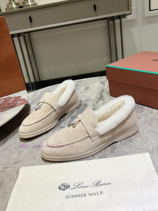 Female male 10Loro Pian * Classic Popular LP Top British Tassel Flat Hairy loafers Upgraded ijugh6x6 - Image 4