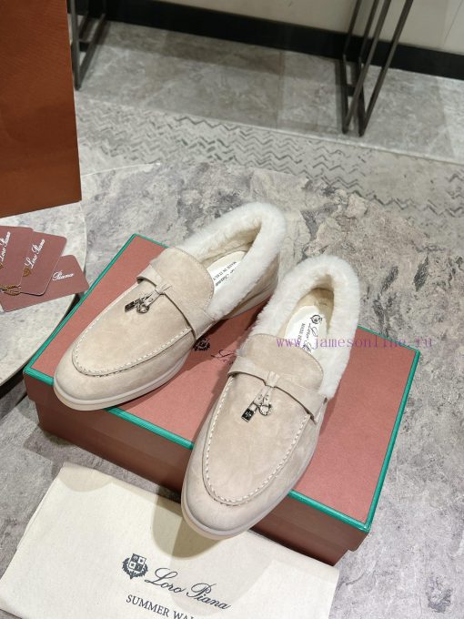 Female male 10Loro Pian * Classic Popular LP Top British Tassel Flat Hairy loafers Upgraded ijugh6x6 - Image 6
