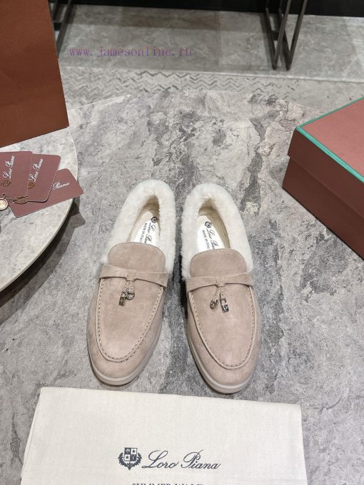 Female male 10Loro Pian * Classic Popular LP Top British Tassel Flat Hairy loafers Upgraded ok1vmx89 - Image 2
