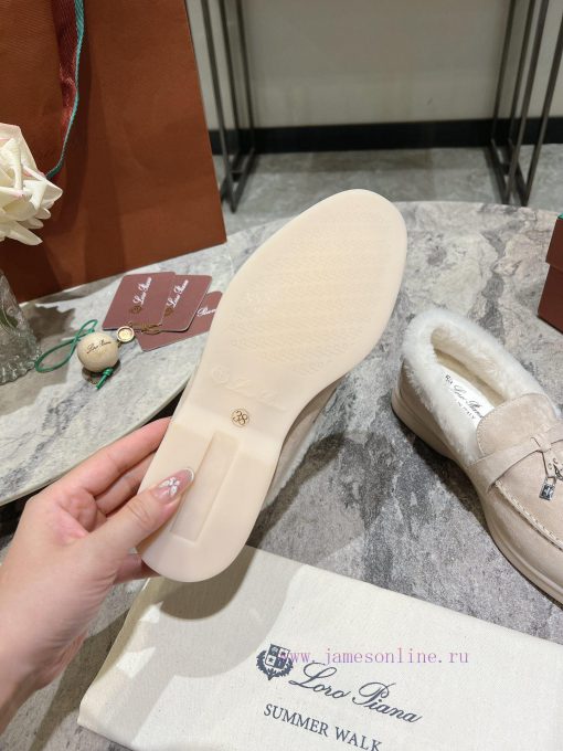 Female male 10Loro Pian * Classic Popular LP Top British Tassel Flat Hairy loafers Upgraded ijugh6x6 - Image 10