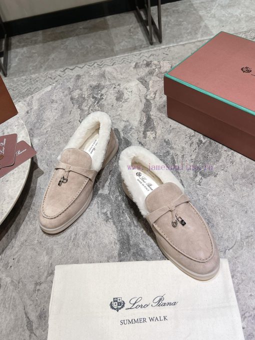 Female male 10Loro Pian * Classic Popular LP Top British Tassel Flat Hairy loafers Upgraded ok1vmx89 - Image 3