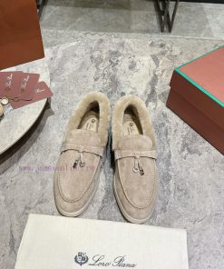 Female male 10Loro Pian * Classic Popular LP Top British Tassel Flat Hairy loafers Upgraded 91vqj4gq