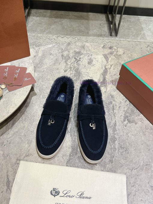 Female male 10Loro Pian * Classic Popular LP Top British Tassel Flat Hairy loafers Upgraded 2lxg76b1