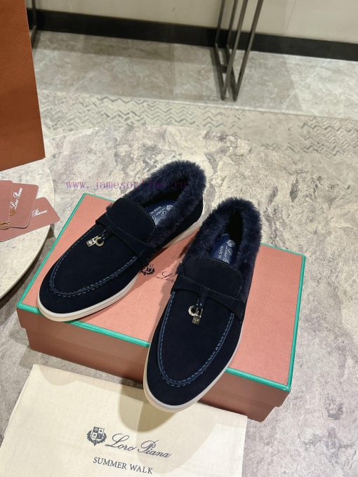 Female male 10Loro Pian * Classic Popular LP Top British Tassel Flat Hairy loafers Upgraded 2lxg76b1 - Image 5
