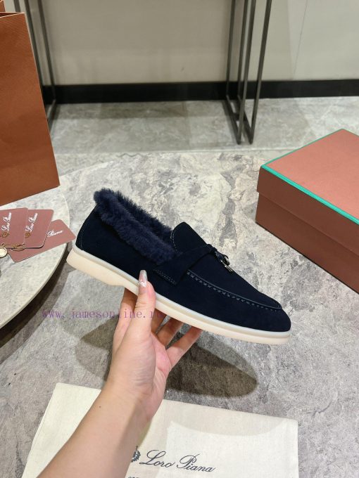 Female male 10Loro Pian * Classic Popular LP Top British Tassel Flat Hairy loafers Upgraded 2lxg76b1 - Image 6