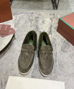 Female male 10Loro Pian * Classic Popular LP Top British Tassel Flat Hairy loafers Upgraded z5x8hh28