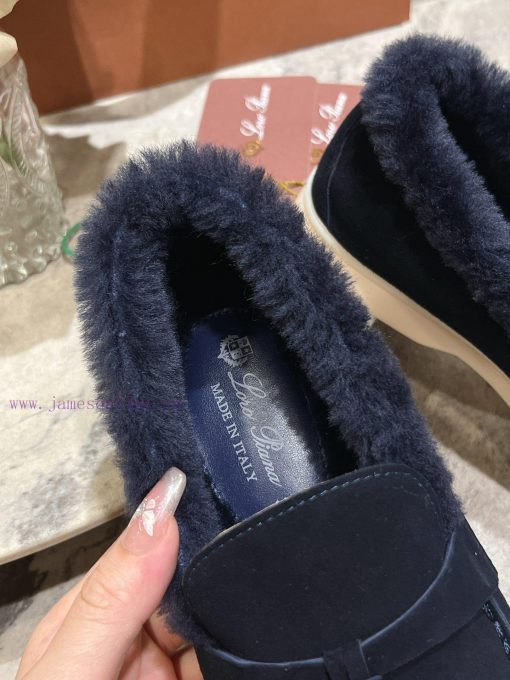 Female male 10Loro Pian * Classic Popular LP Top British Tassel Flat Hairy loafers Upgraded 2lxg76b1 - Image 9