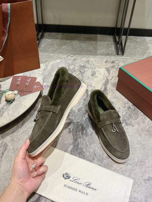 Female male 10Loro Pian * Classic Popular LP Top British Tassel Flat Hairy loafers Upgraded z5x8hh28 - Image 5