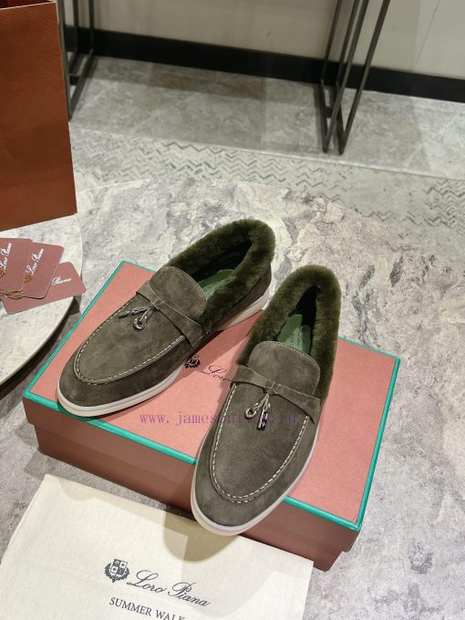 Female male 10Loro Pian * Classic Popular LP Top British Tassel Flat Hairy loafers Upgraded z5x8hh28 - Image 6