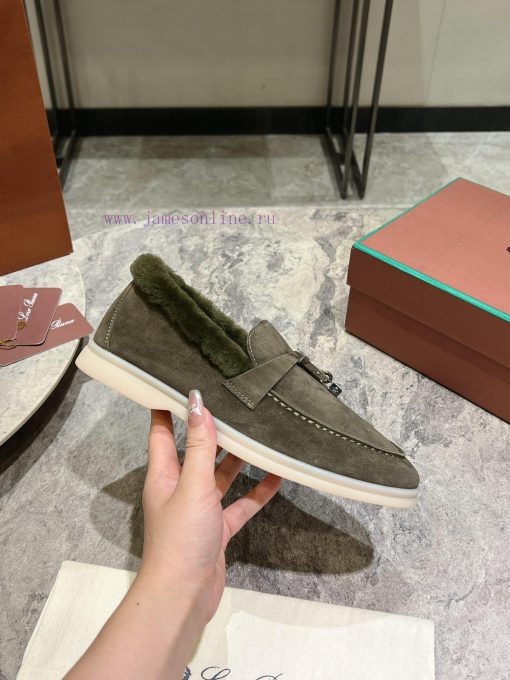 Female male 10Loro Pian * Classic Popular LP Top British Tassel Flat Hairy loafers Upgraded z5x8hh28 - Image 7