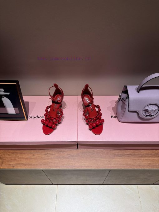 The mostALAIA24 Spring/Summer New Round Headed Straw High Heels Thanks toHe has a backgroundihmaoa5l - Image 4