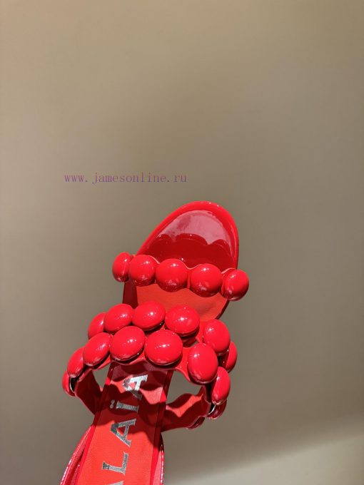 The mostALAIA24 Spring/Summer New Round Headed Straw High Heels Thanks toHe has a backgroundihmaoa5l - Image 5