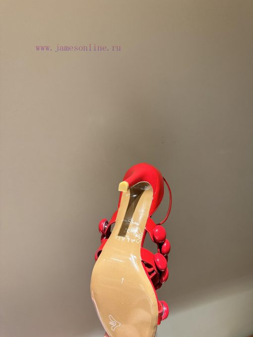 The mostALAIA24 Spring/Summer New Round Headed Straw High Heels Thanks toHe has a backgroundihmaoa5l - Image 8