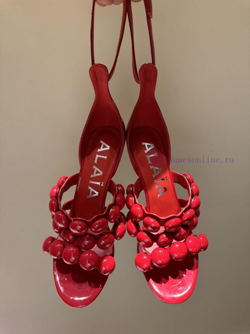 The mostALAIA24 Spring/Summer New Round Headed Straw High Heels Thanks toHe has a backgroundihmaoa5l - Image 10