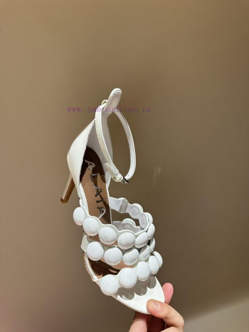 The mostALAIA24 Spring/Summer New Round Headed Straw High Heels Thanks toHe has a backgroundnizc83u2 - Image 11