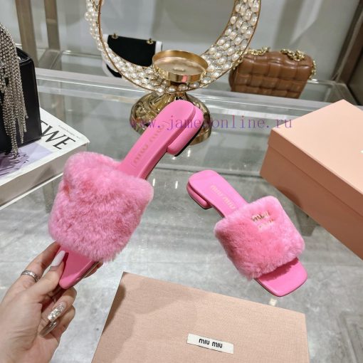 24 new Miumi * ss autumn and winter flat wool slippersTop tier—————————Zp development miumiujnk22he5 - Image 5