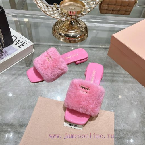 24 new Miumi * ss autumn and winter flat wool slippersTop tier—————————Zp development miumiujnk22he5 - Image 7