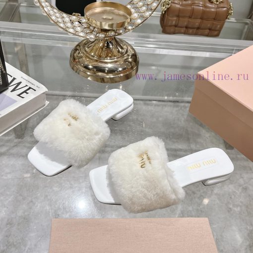 24 new Miumi * ss autumn and winter flat wool slippersTop tier—————————Zp development miumiu82rcz3dn - Image 4