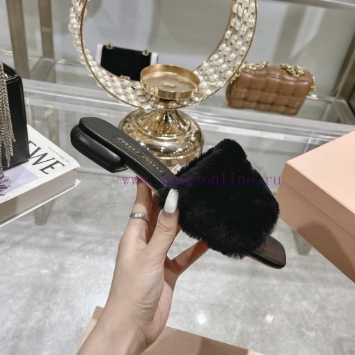 24 new Miumi * ss autumn and winter flat wool slippersTop tier—————————Zp development miumiuwgbtnf1d - Image 6