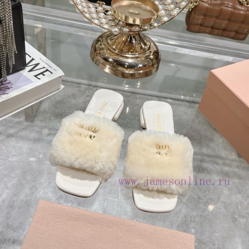 24 new Miumi * ss autumn and winter flat wool slippersTop tier—————————Zp development miumiubiswauy9 - Image 2