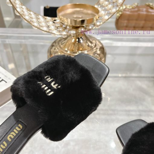 24 new Miumi * ss autumn and winter flat wool slippersTop tier—————————Zp development miumiuwgbtnf1d - Image 9