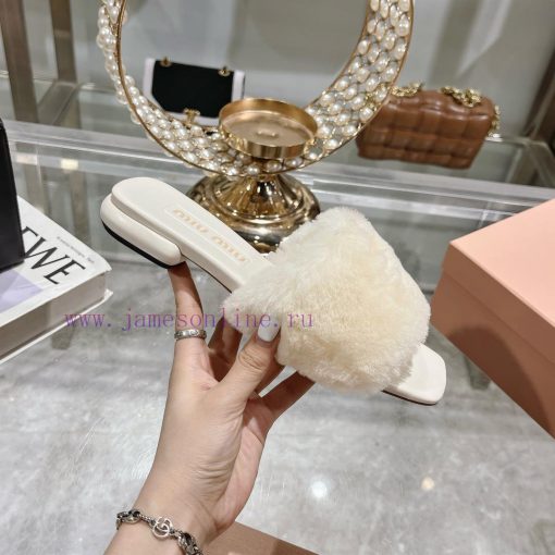 24 new Miumi * ss autumn and winter flat wool slippersTop tier—————————Zp development miumiubiswauy9 - Image 6