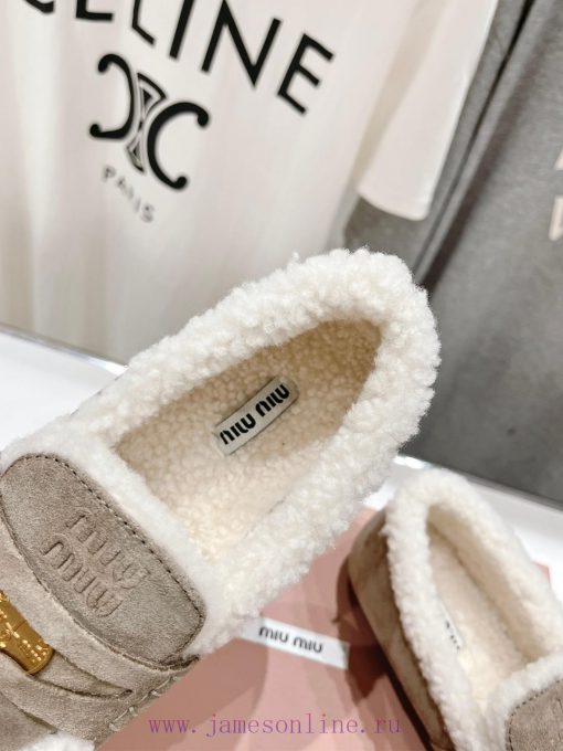 . MiuM * u/Miu * Miu 2024 Autumn/Winter Fashion Style Coin Driving Shoes with Mao Le Fu Shoealer1map - Image 7