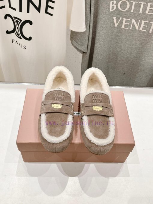 . MiuM * u/Miu * Miu 2024 Autumn/Winter Fashion Style Coin Driving Shoes with Mao Le Fu Shoenkdjet5b - Image 2