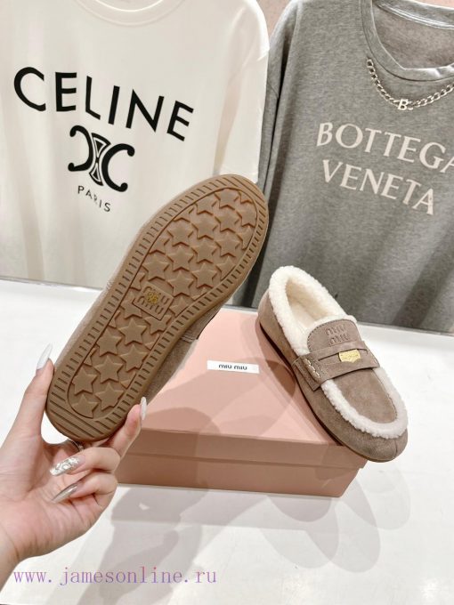 . MiuM * u/Miu * Miu 2024 Autumn/Winter Fashion Style Coin Driving Shoes with Mao Le Fu Shoenkdjet5b - Image 10