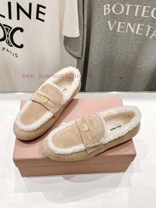 . MiuM * u/Miu * Miu 2024 Autumn/Winter Fashion Style Coin Driving Shoes with Mao Le Fu Shoeemg8nl2e - Image 3